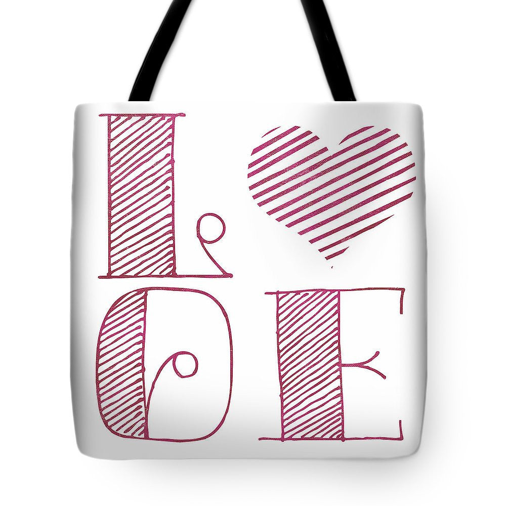 Love Heart Pink Tote Bag