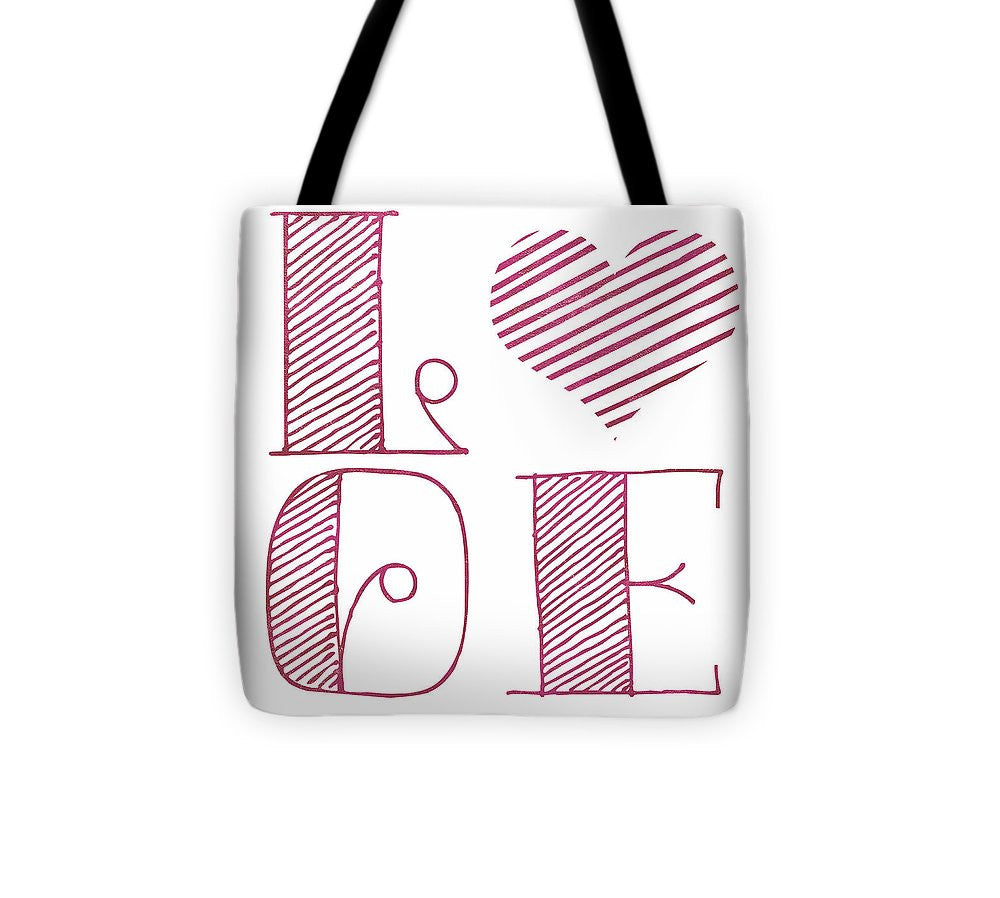 Love Heart Pink Tote Bag