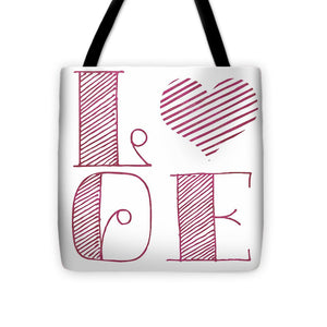 Love Heart Pink Tote Bag